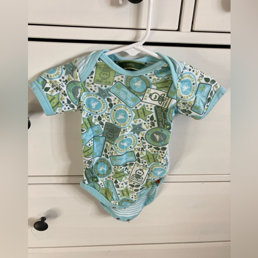 Oilily Happy Horseshoe Baby Onesie